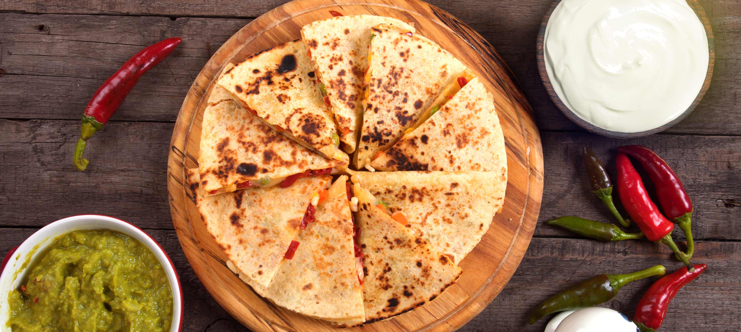 Gegrillte Veggie-Quesadillas mit Bohnen, Mais und Guacamole | Knuspr-Küche